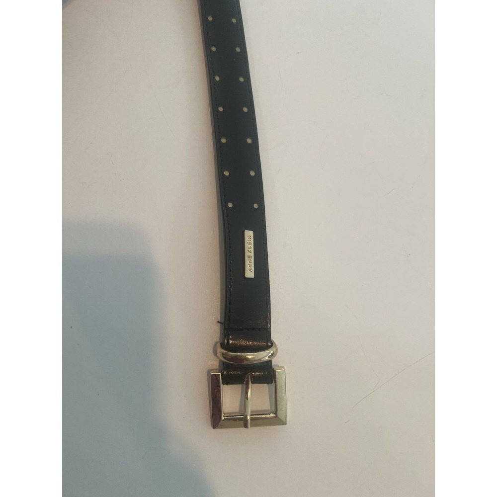 Women's Anne Klein Black Gold Dot Belt Vegan Leather Size Medium